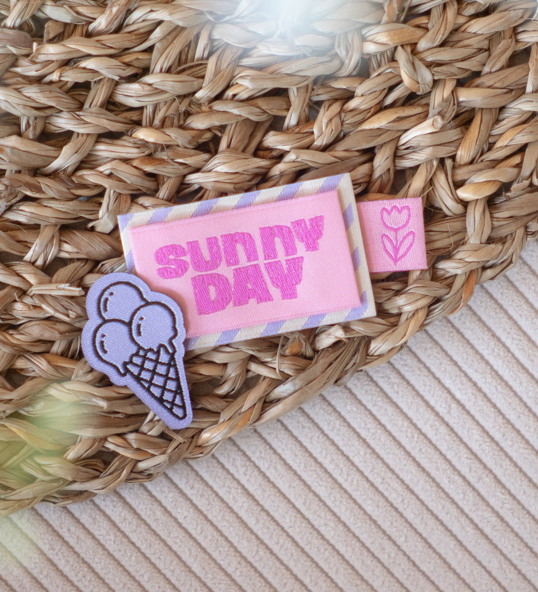 XL-Weblabel - Stripes lila/ecru - Paul &amp; Clara