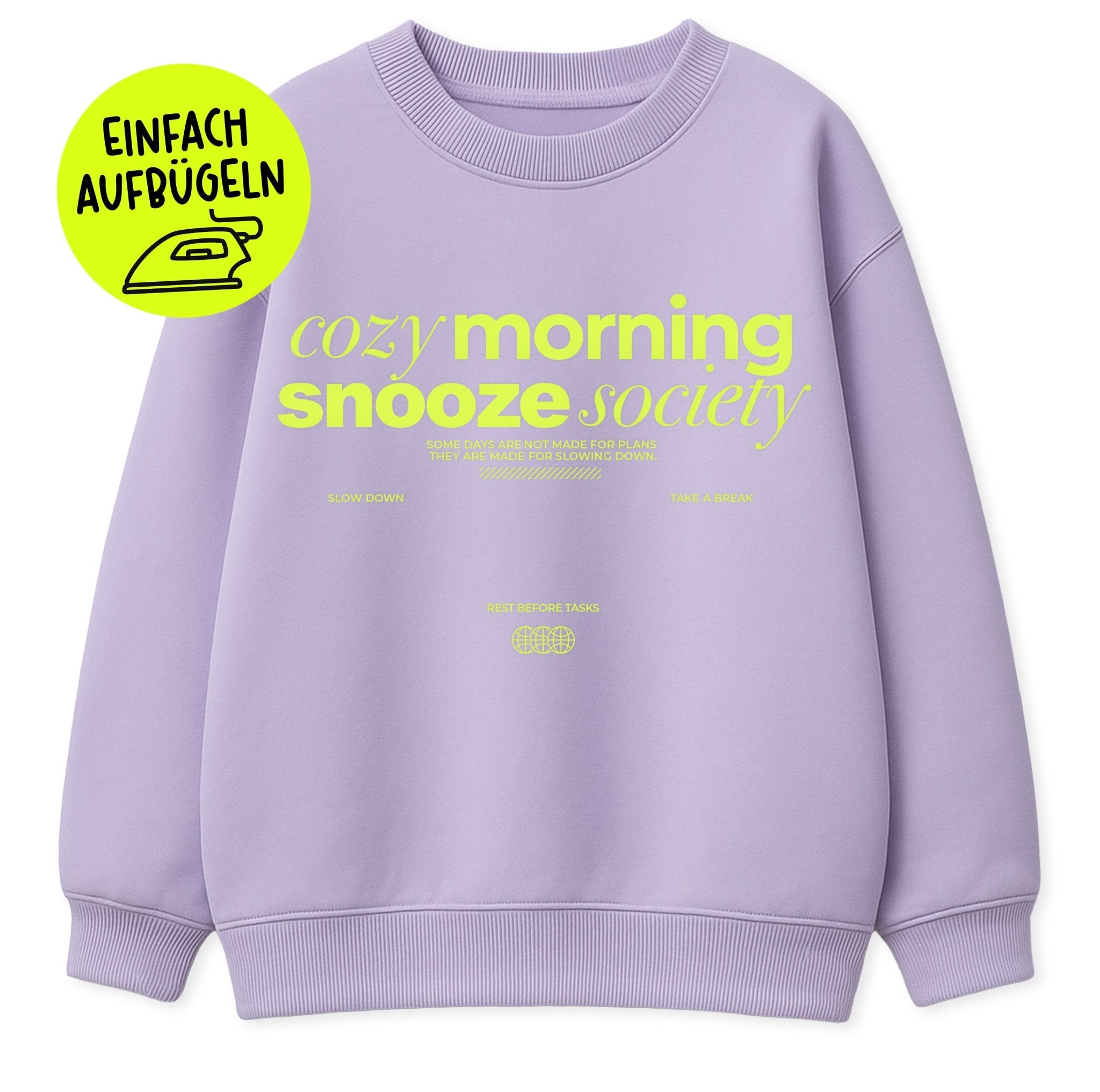 XXL Flock - Patch - cozy morning snooze society *iron - on* *NEUE VERSION* - Paul &amp; Clara