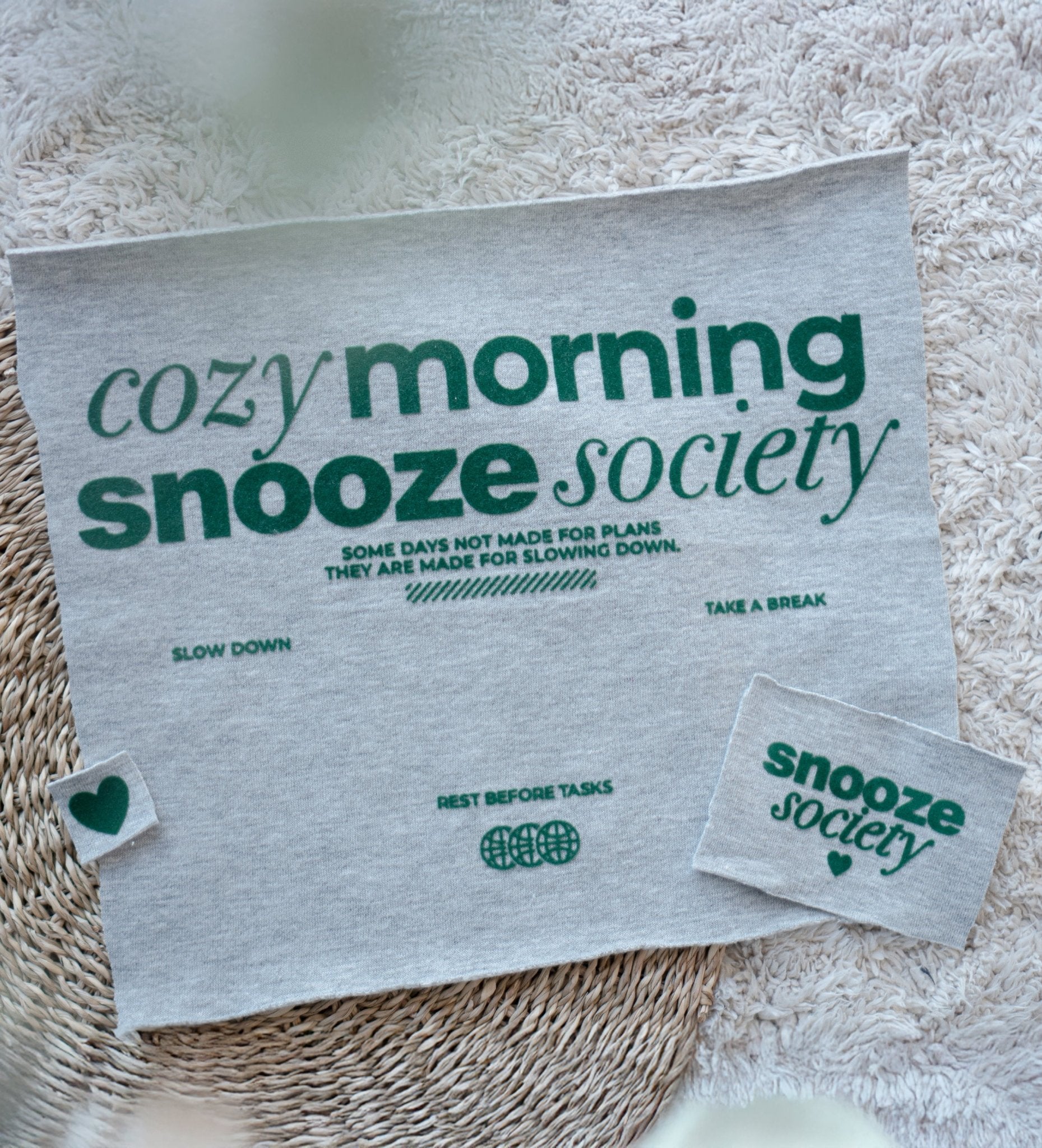 XXL Flock - Patch - cozy morning snooze society *iron - on* - Paul &amp; Clara