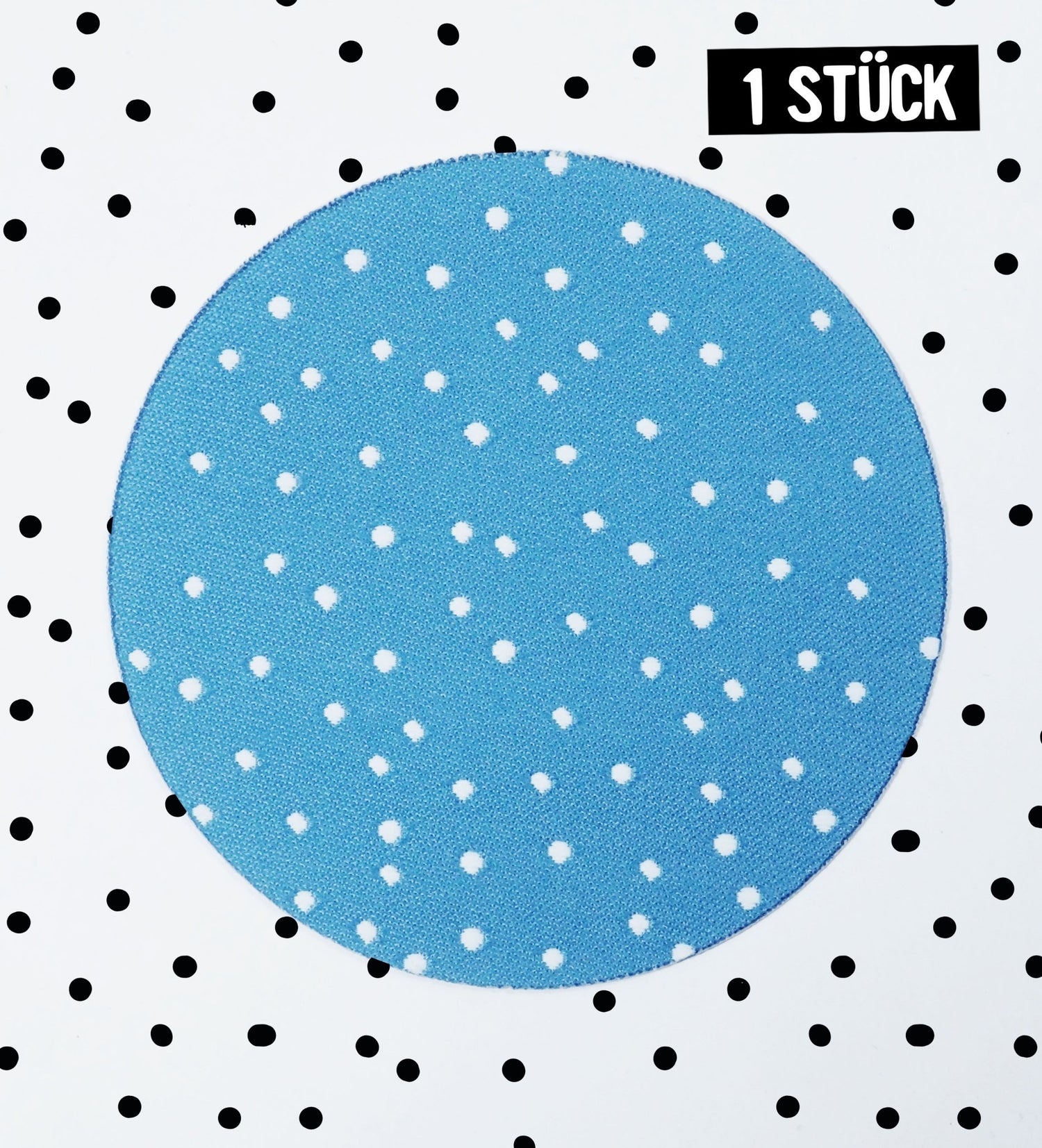 XXL - Patch - Punkte blau//weiß - rund *iron - on* - Paul &amp; Clara