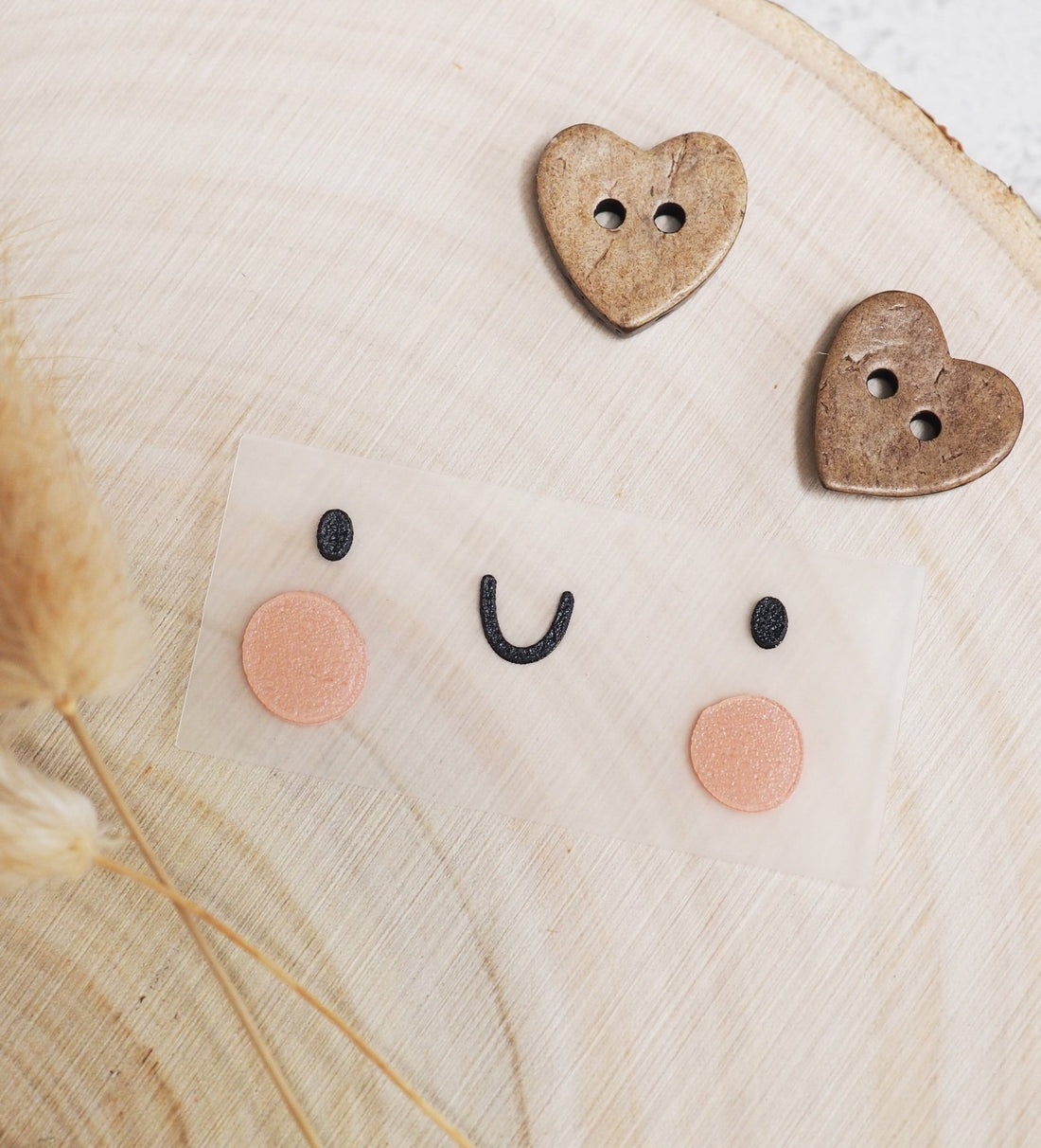 3D - Silikon - Patch - CUTE FACE *iron - on* - Paul &amp; Clara