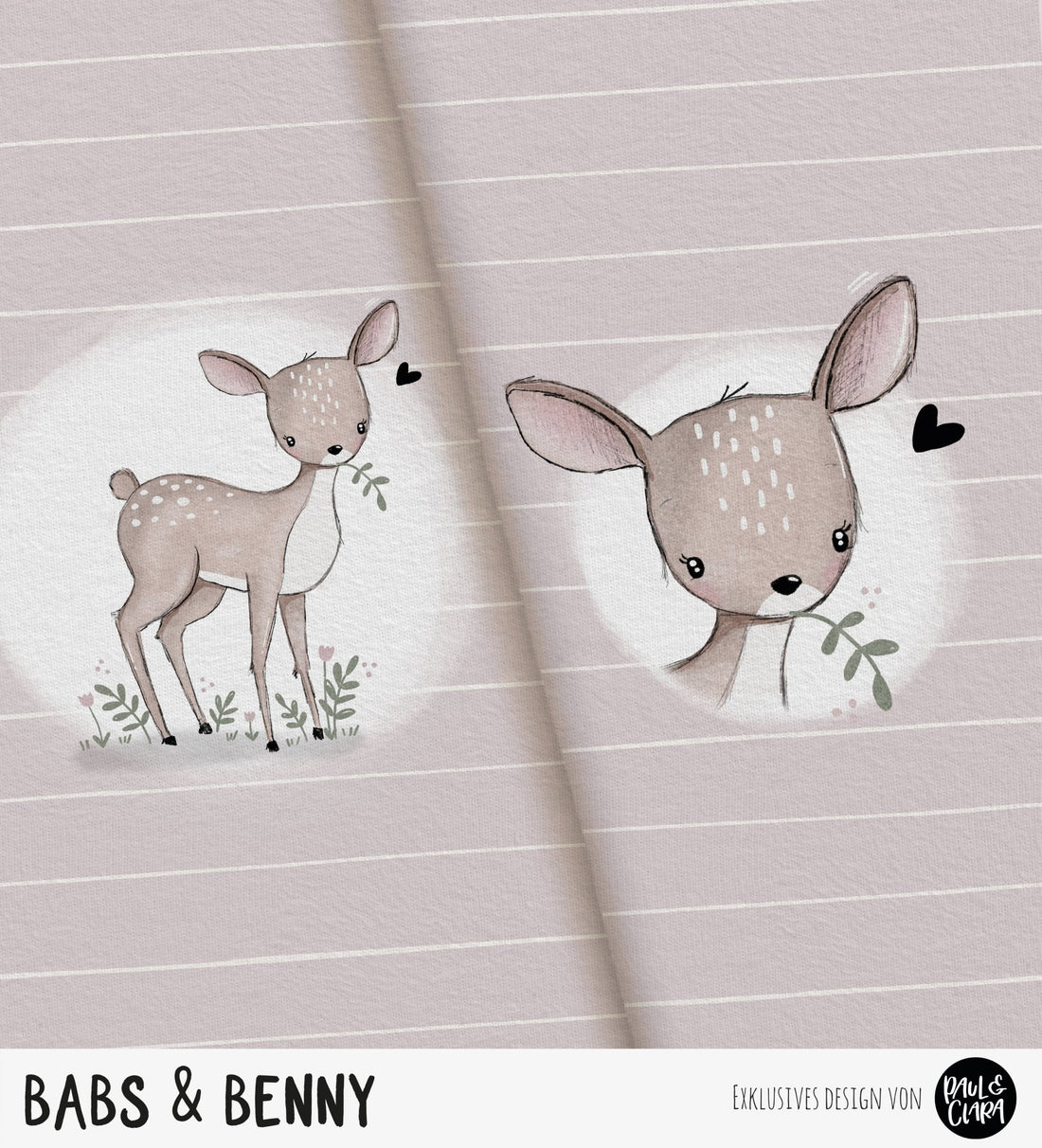 Babs &amp; Benny - Panel Rosa *Sommersweat* - Paul &amp; Clara