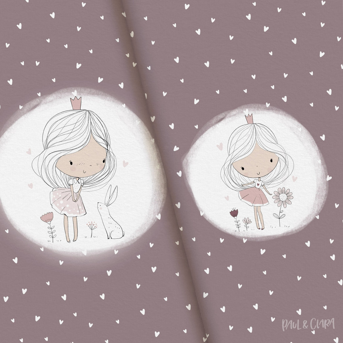 Kleine Prinzessin - XXL Panel - Malve 100 cm - Paul &amp; Clara