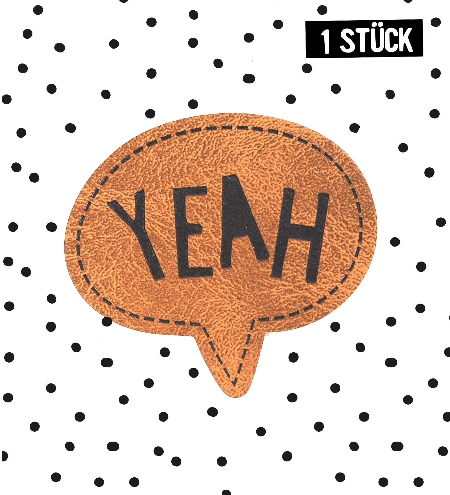 Kunstlederlabel - Yeah *iron - on* - Paul &amp; Clara