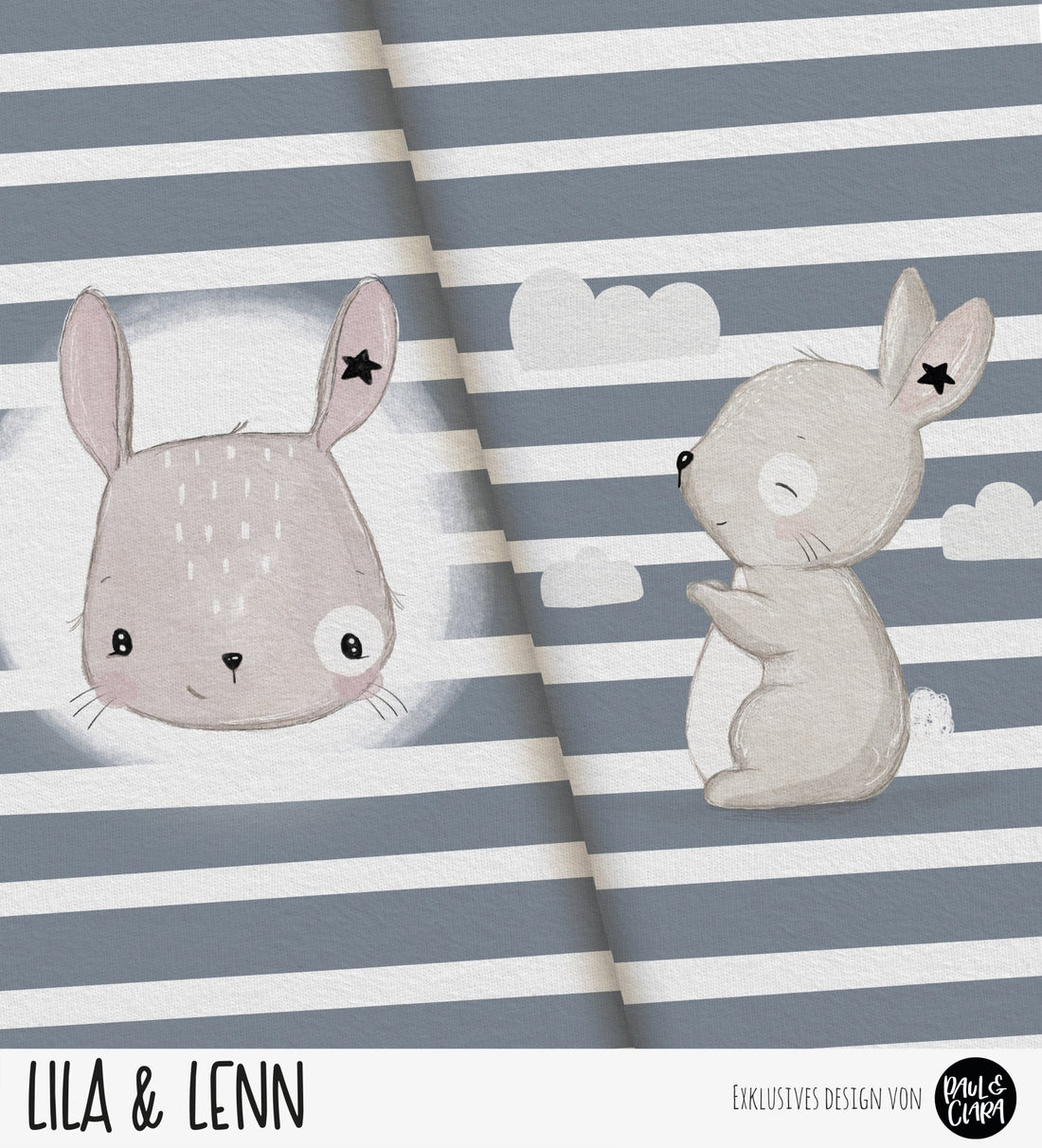 Lila &amp; Lenn - Panel Blau *Sommersweat* - Paul &amp; Clara