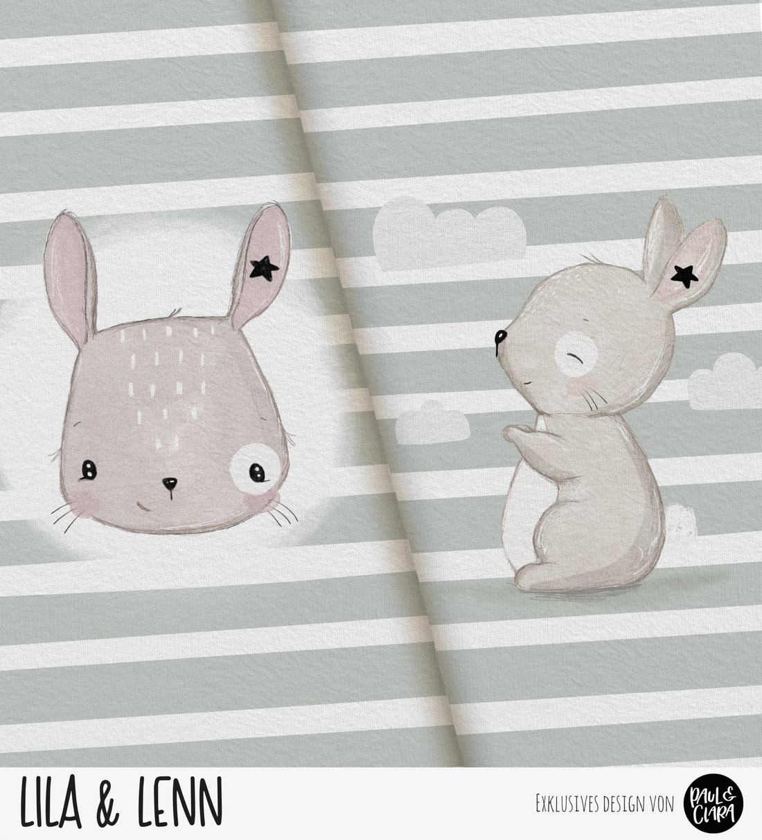 Lila &amp; Lenn - Panel Mint Stern *Sommersweat* - Paul &amp; Clara