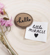 Baumwolllabel *little miracle* - 4x4 cm - 4er Pack