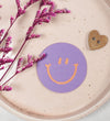Patch - Lila Smiley - rund *iron-on*