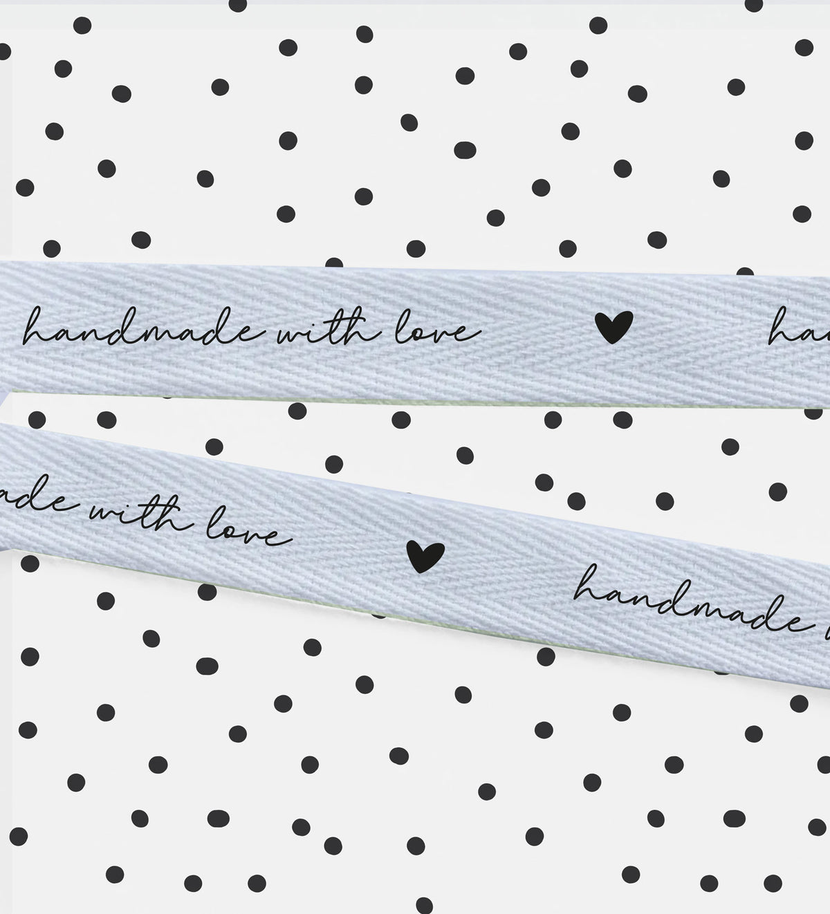 Baumwoll-Band - Handmade with love *weiß*