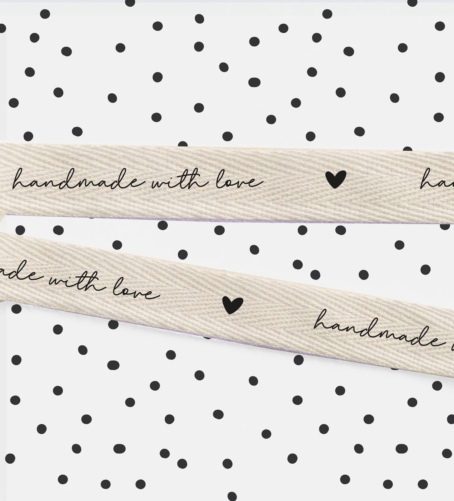 Baumwoll-Band - Handmade with love *ecru*