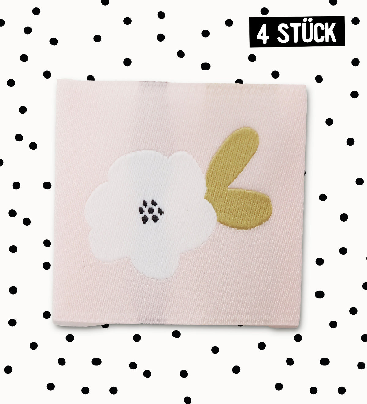 Weblabel *Blume* rosa - 4er Pack