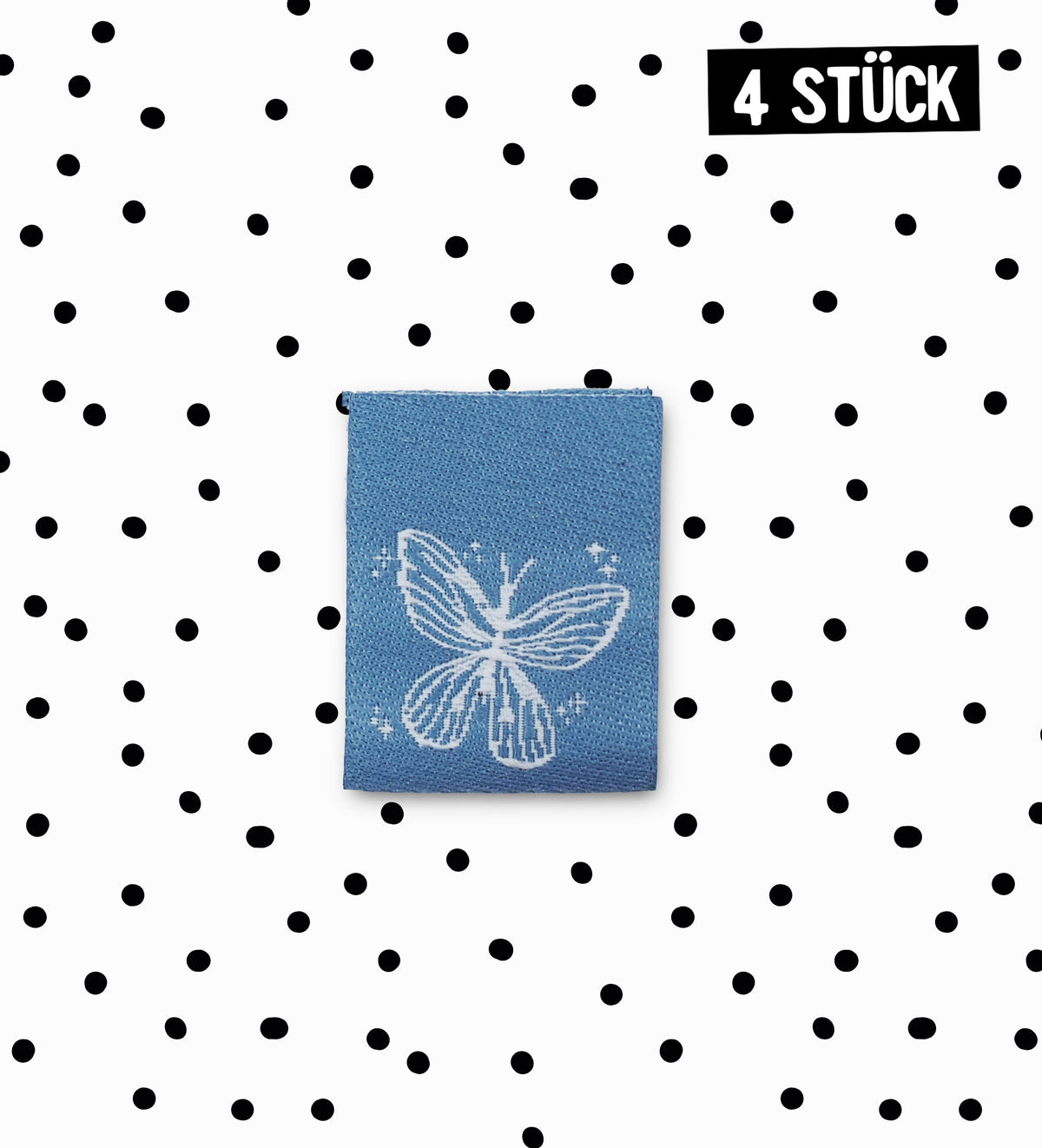 Klapp-Weblabel - Schmetterling * blau* - 4er Pack