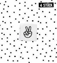 Mini-Weblabel *peace hand* - 4er Pack