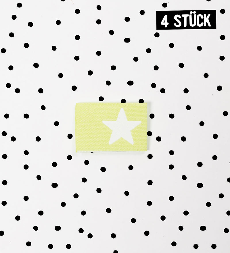 Weblabel *Stern - neon gelb* - 4er Pack