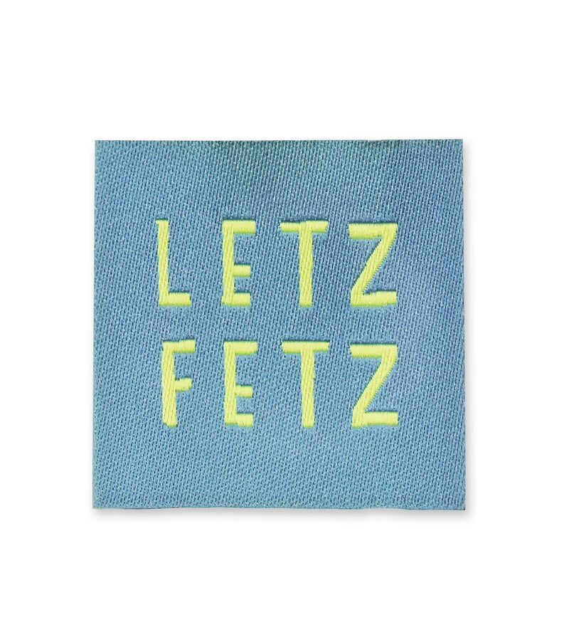 Weblabel *LETZ FETZ* blau/neon gelb - 4er Pack