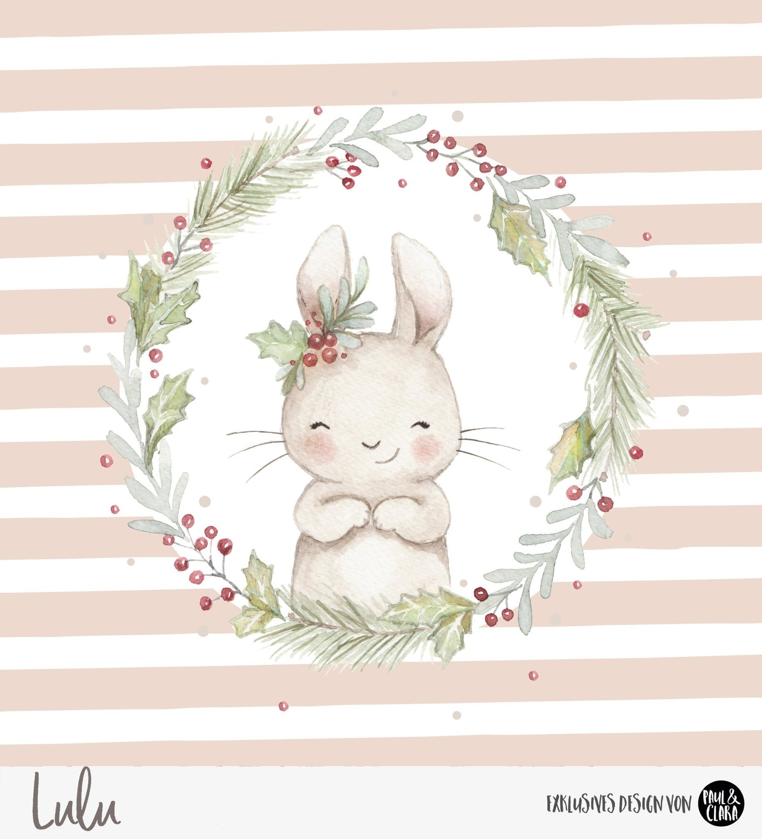 Weihnachts Lulu - XXL Panel inkl Kombi - Rosa *Bio - Jersey* 87cm! - Paul &amp; Clara