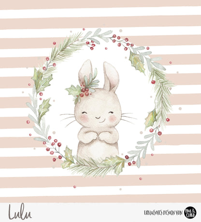 Weihnachts Lulu - XXL Panel inkl Kombi - Rosa *Bio - Jersey* 87cm! - Paul &amp; Clara