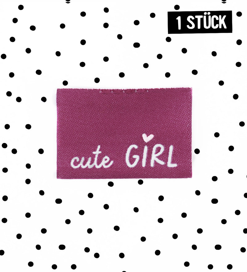 Weblabel * cute girl * - 3,4 x 2,2 cm - 4er Pack