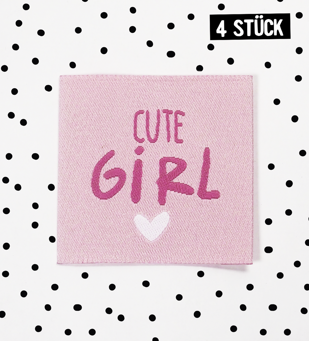 Weblabel *cute girl* 4x4 cm - 4er Pack